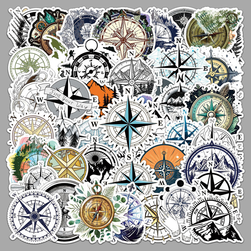 50PCS Compass Sticker – Journaldream