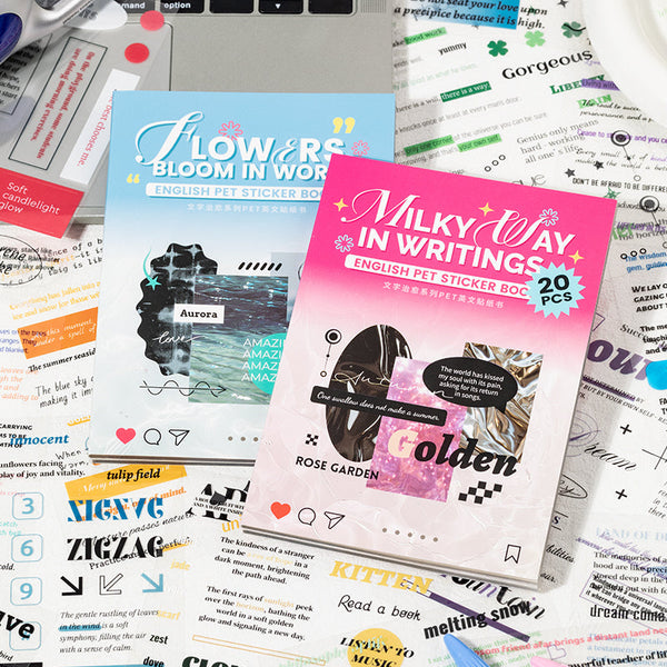 20PCS Text Healing Series sticker book