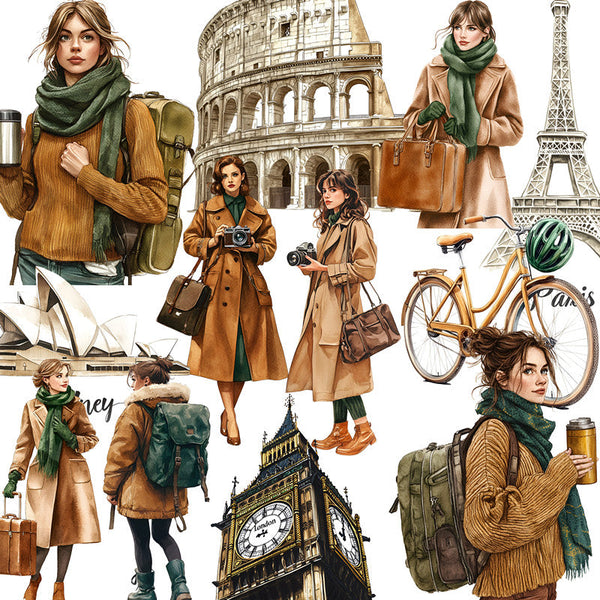 20PCS Girls around the world sticker