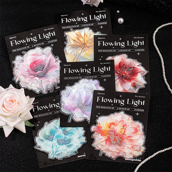 20PCS Flowing light flower room series sticker