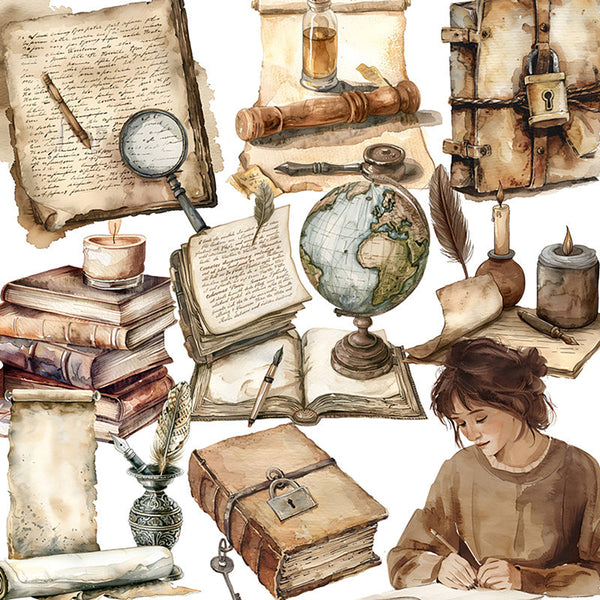 20PCS Retro books sticker