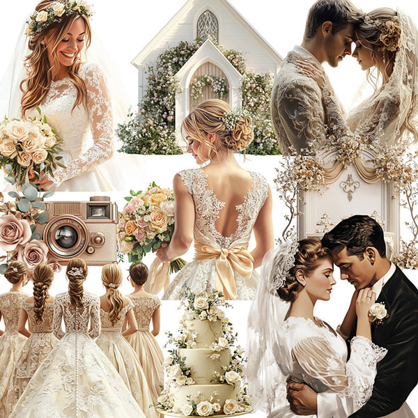 20PCS Retro wedding sticker