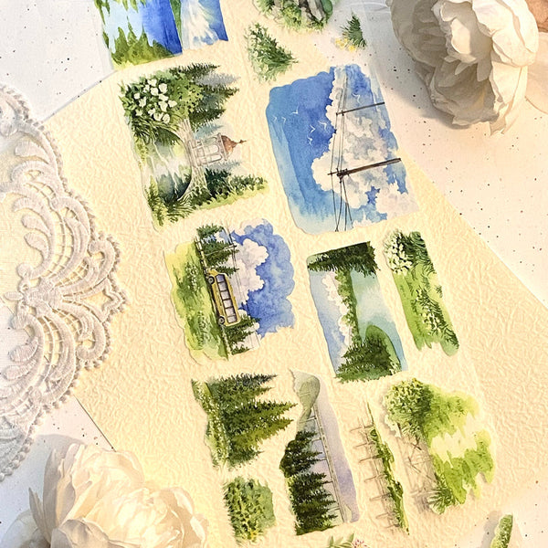 7cm*125cm Forest Station Crystal PET Tape
