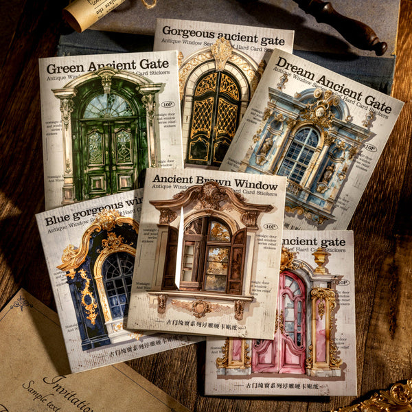 10PCS Old doors series sticker