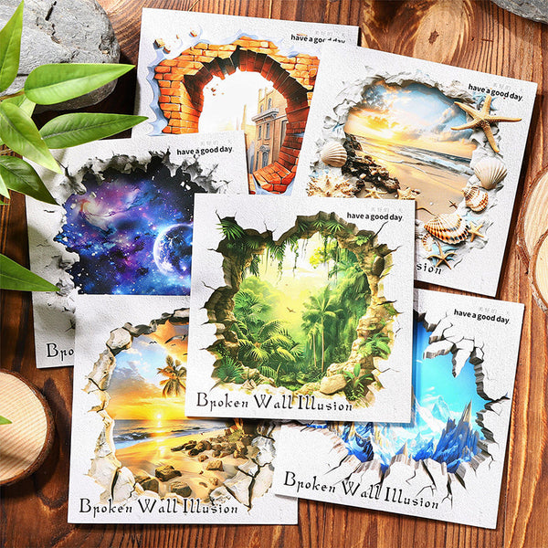 10PCS Broken wall fantasy series sticker