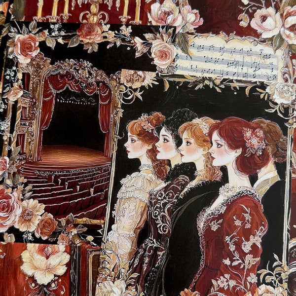 32PCS Court opera background paper