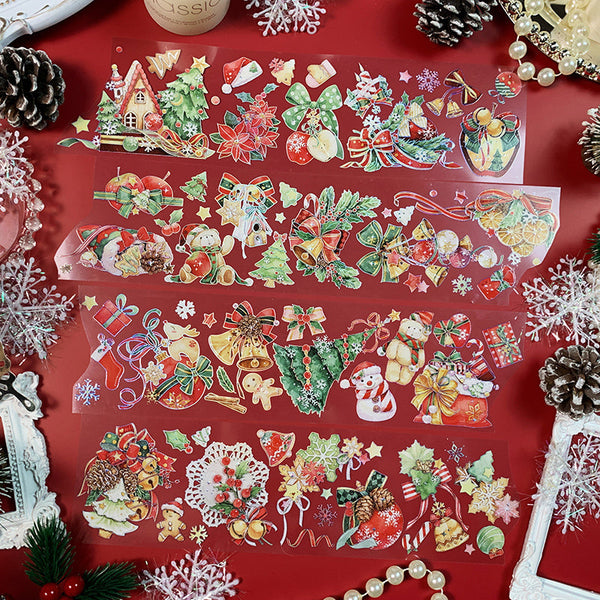 7 cm x 100 cm Weihnachts-PET-Band in Lasergold