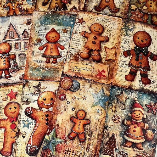 24PCS Christmas Gingerbread Man background paper