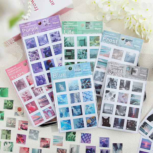 4PCS Light color life book series sticker