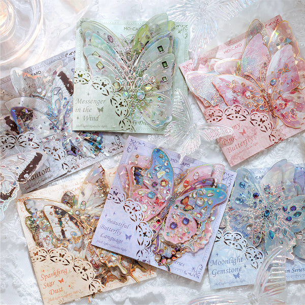 10PCS Jewel Butterfly Dream series sticker