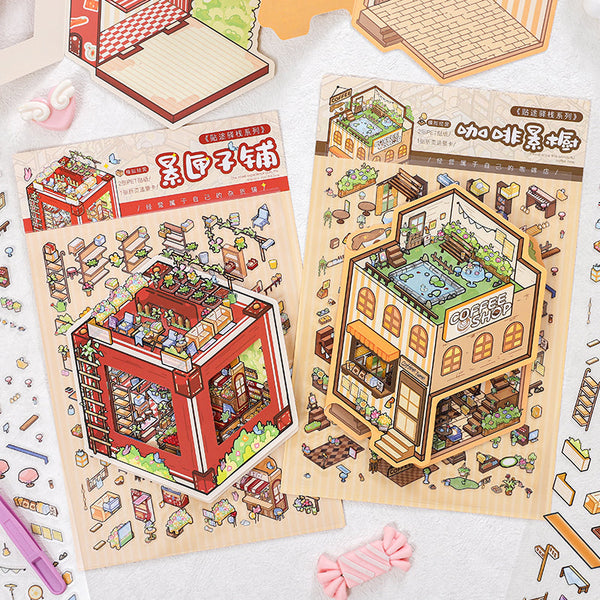 Coffee display cabinet Series 3D Sticker