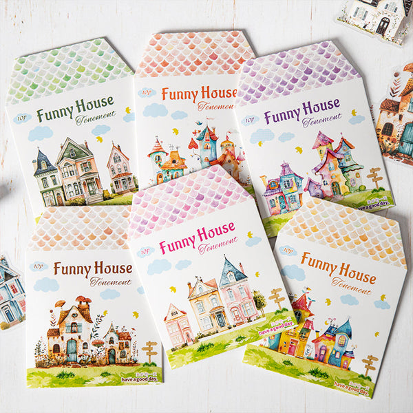 10PCS Funny House series sticker
