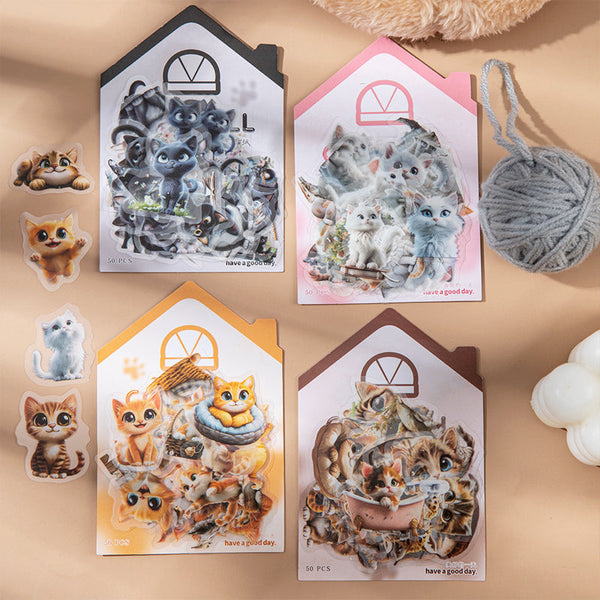 50PCS Cat Doll Series sticker