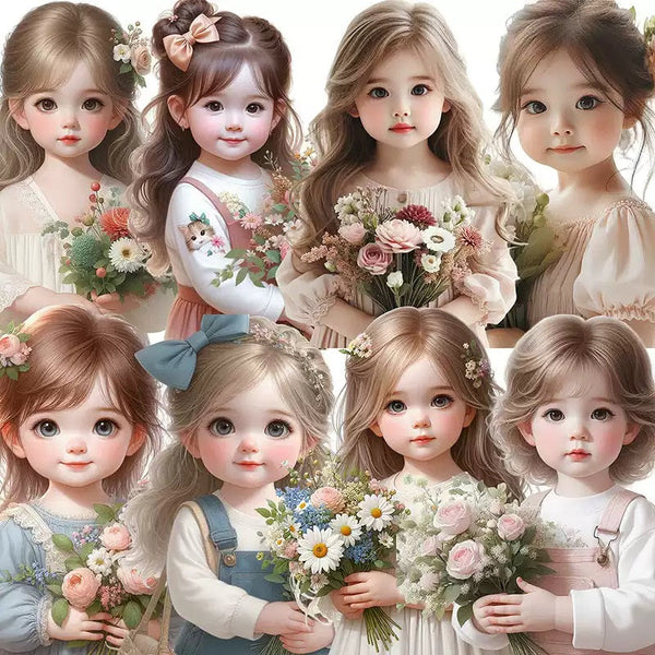 20PCS Cute bouquet girl sticker