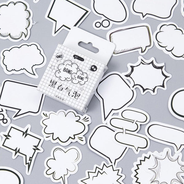 45PCS Black and white bubble series sticker