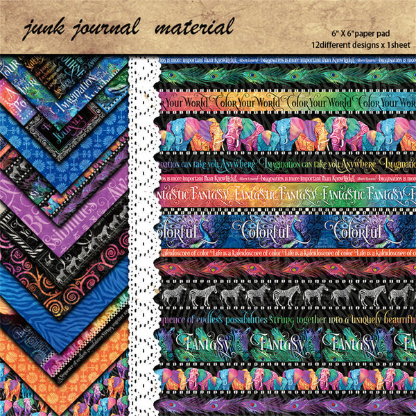 12PCS Kaleidoscope material paper