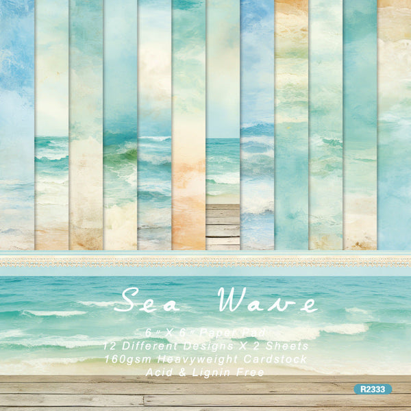 24PCS Sea Wave background paper