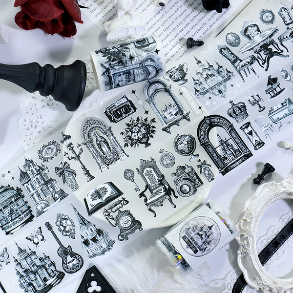 Black White Splendor Fog PET Tape