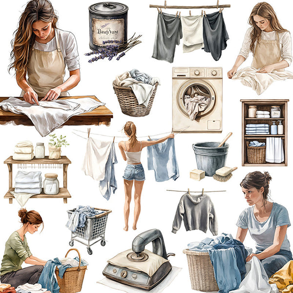 20PCS Laundry girl sticker