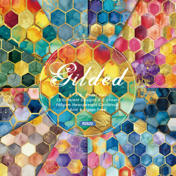 24PCS Gilded background paper