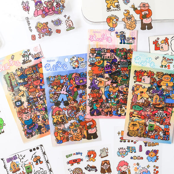 4PCS Cute and Fun Island Series sticker