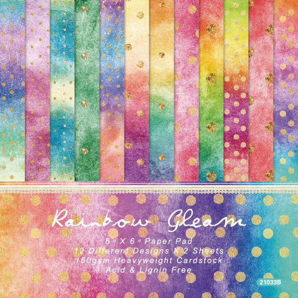 24PCS Rainbow Gleam material paper
