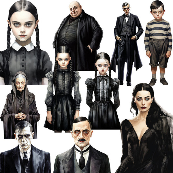 16 pegatinas de la familia Dark Gothic