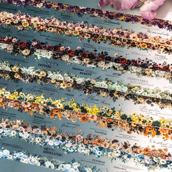Dark Night Blooming Flowers Series PET Tape