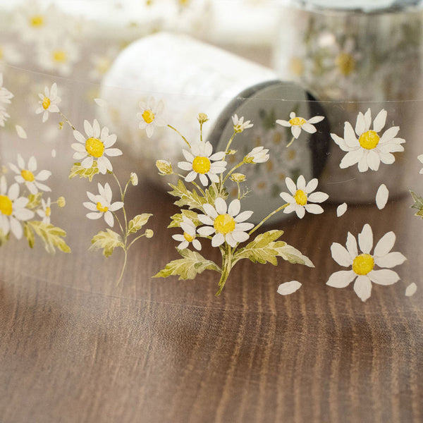 Whole Roll 5.2cm*6m Yingyang flower PET/Shell Light PET Tape