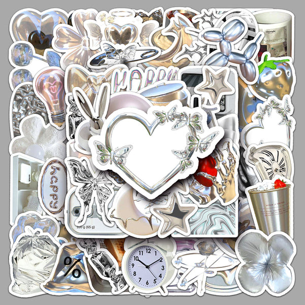 50PCS Silver Style sticker