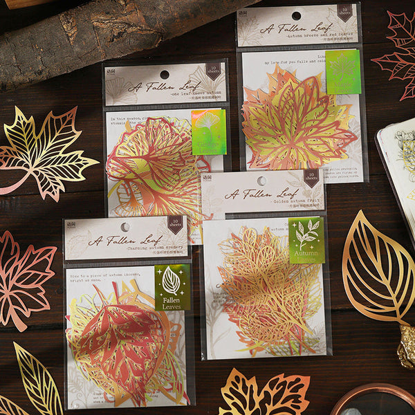 10PCS A fallen leaf series material paper