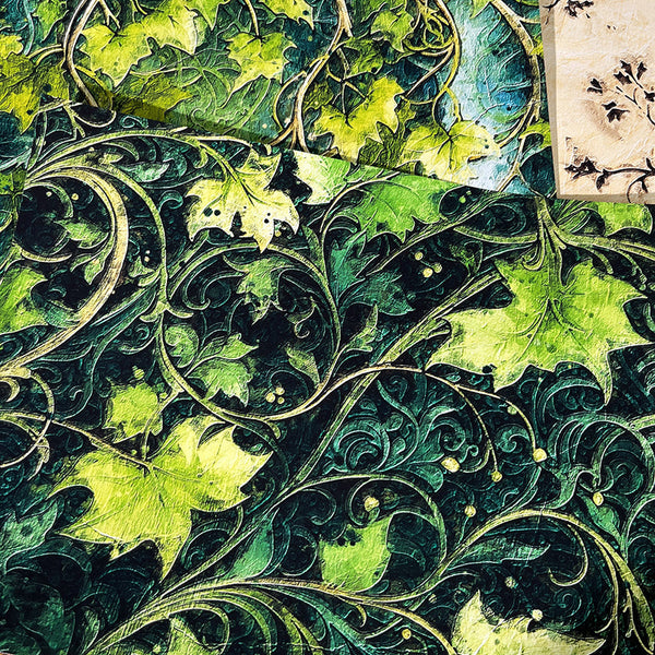 12PCS Green vines background paper