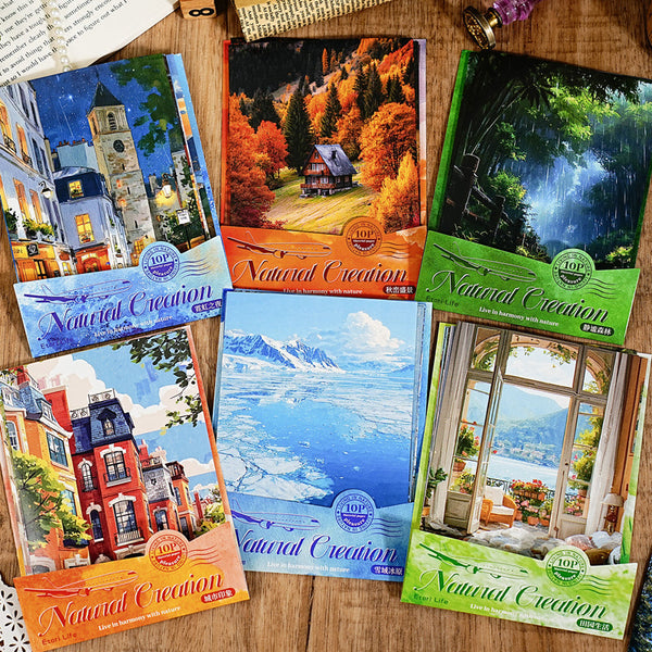 10PCS Natural Creations Series material paper
