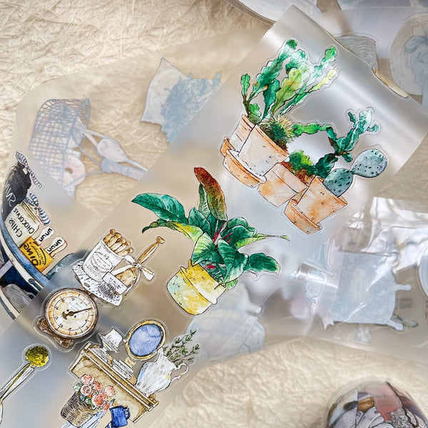 6.5cm*333cm Traces of time Die Cutting Washi/PET/Fog PET Tape