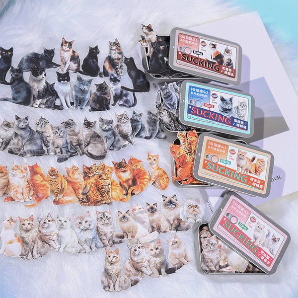 100PCS Cat-sucking canned food series sticker