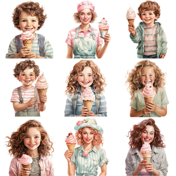 12PCS Ice cream Girl sticker