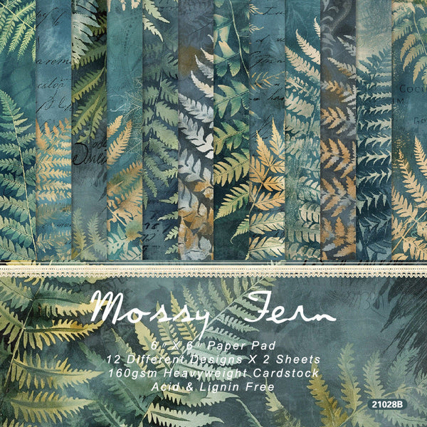 24PCS Mossy Fern material paper