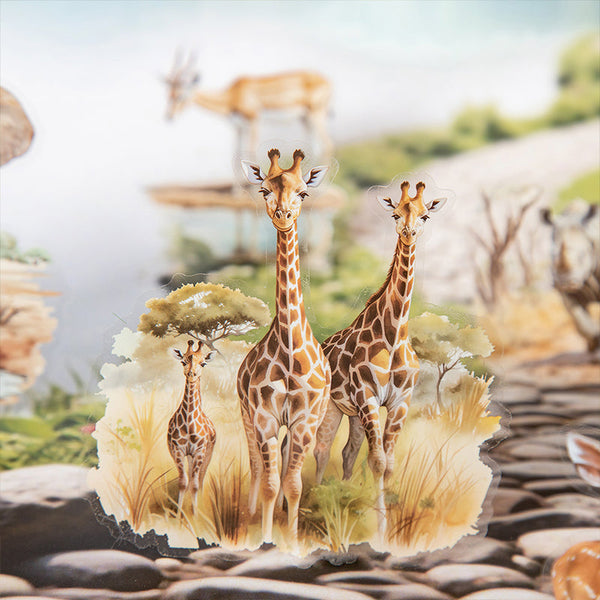 20PCS The World of Animals series sticker book