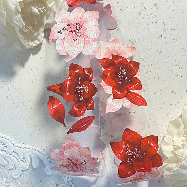 5cm*78cm Vermilion flower PET Tape