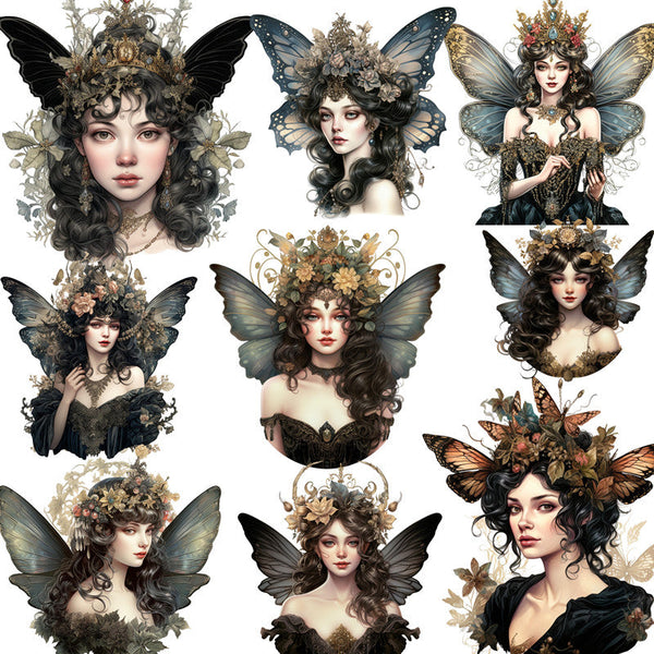 12PCS Gothic Victorian elf sticker