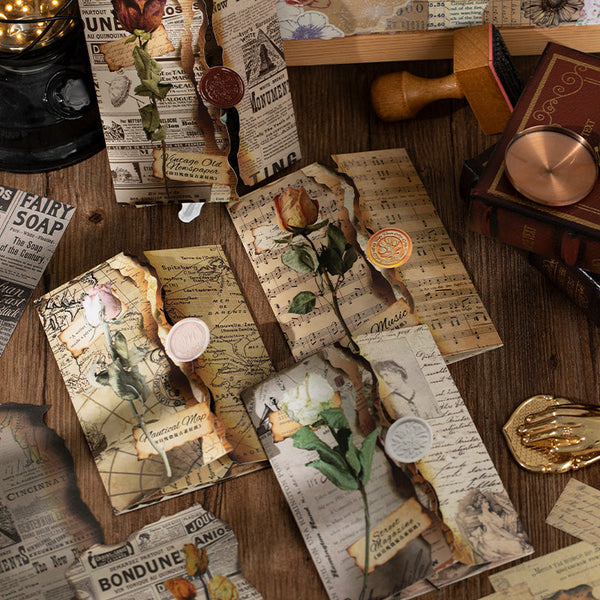 40 piezas de material de papel de la serie The old days burn 