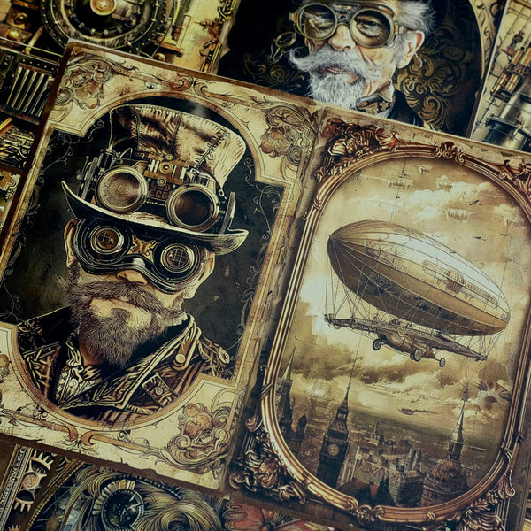 10PCS Steampunk background paper
