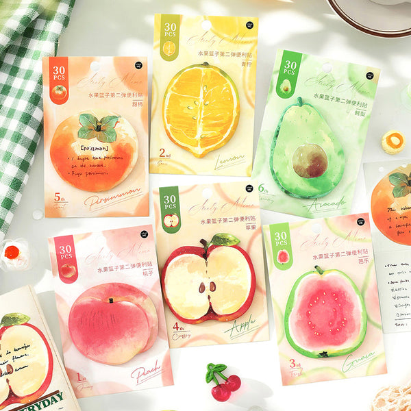 30PCS Fruit basket series note paper
