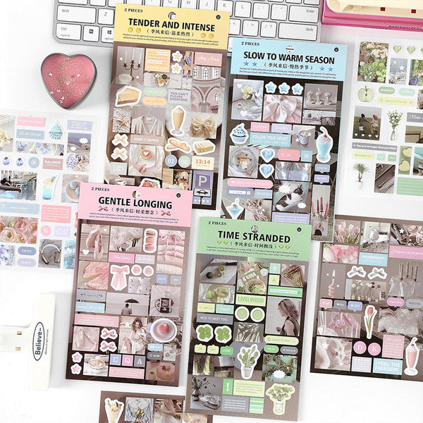 2PCS Monsoon Letters Series sticker