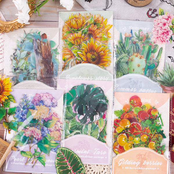 30PCS Summer rainforest plant series sticker