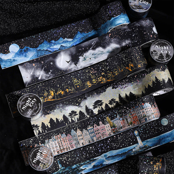 The Starry Night City Series Laser Silver Washi Tape