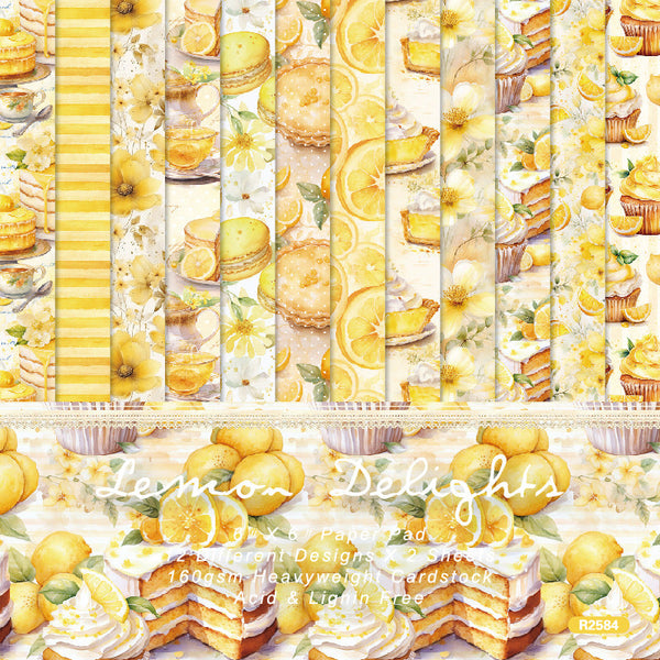 24PCS Lemon Delights background paper