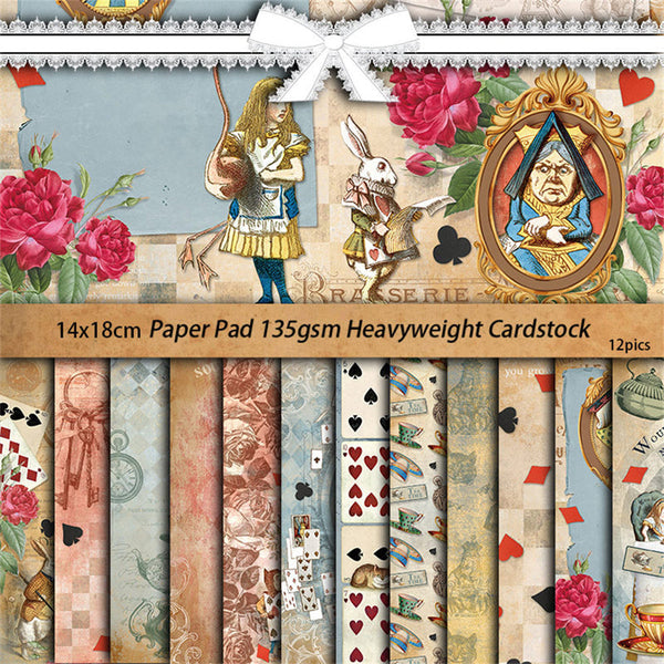 12PCS Alice's gift material paper