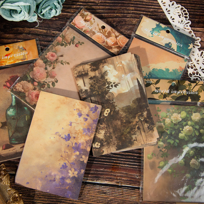 World Impression Ines 30PCS World Impression series material paper – Journaldream