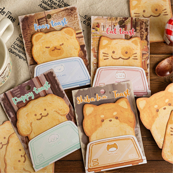 30PCS Cute Toast Slice Series note paper